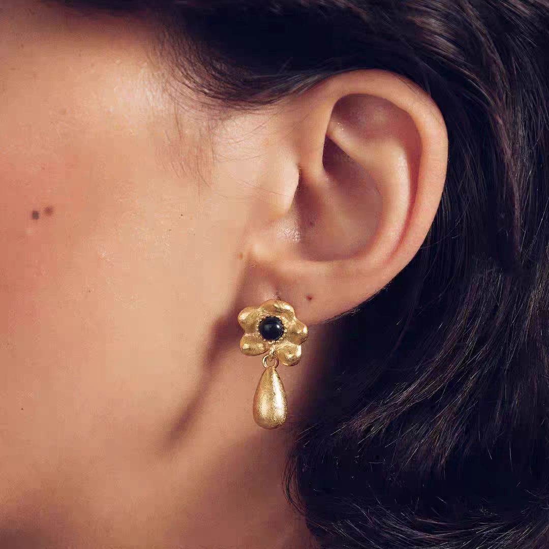 Golden Bloom Drop Earrings