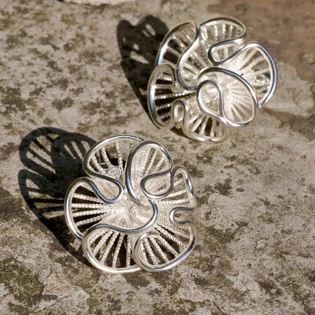 Silver Bloom Earrings