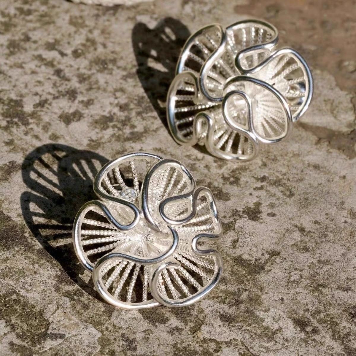Silver Bloom Earrings