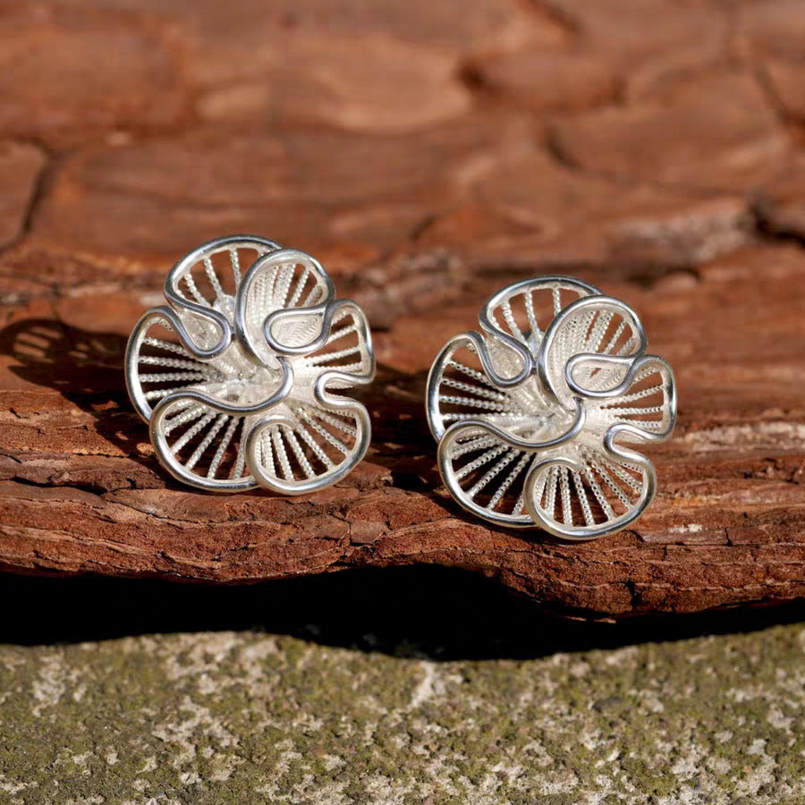 Silver Bloom Earrings