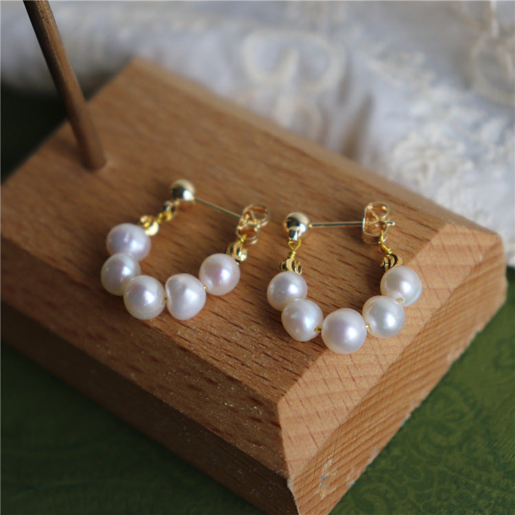 Golden Glow Pearl Earrings