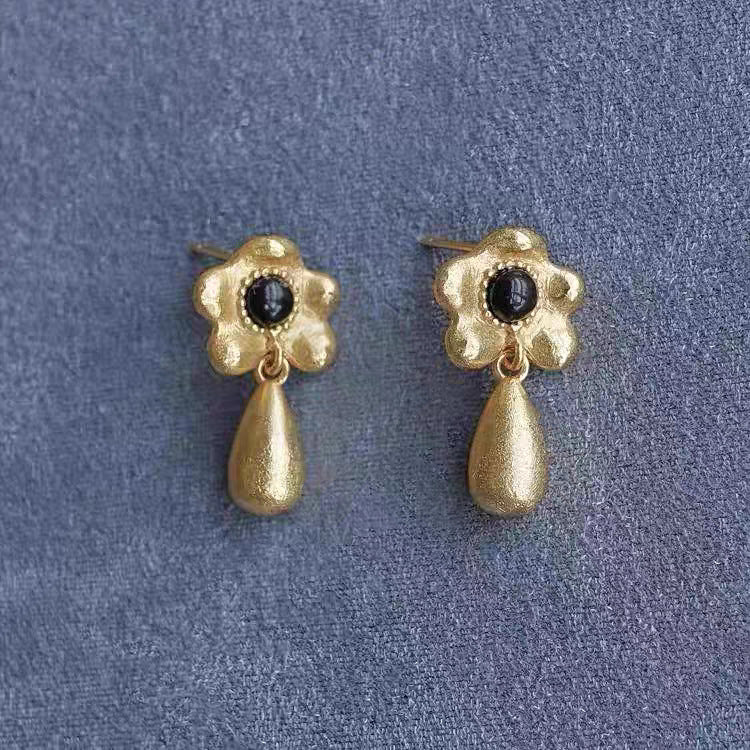 Golden Bloom Drop Earrings