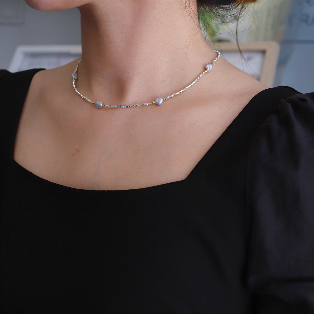 Stardust Baroque Pearl Necklace