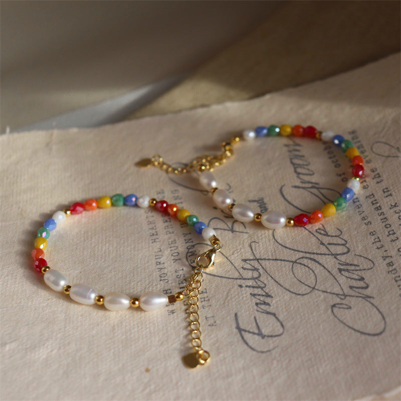 Pastel Bloom Pearl Bracelet