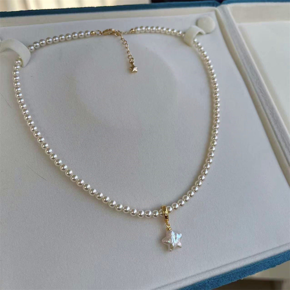 Starlit Pearl Pendant Necklace