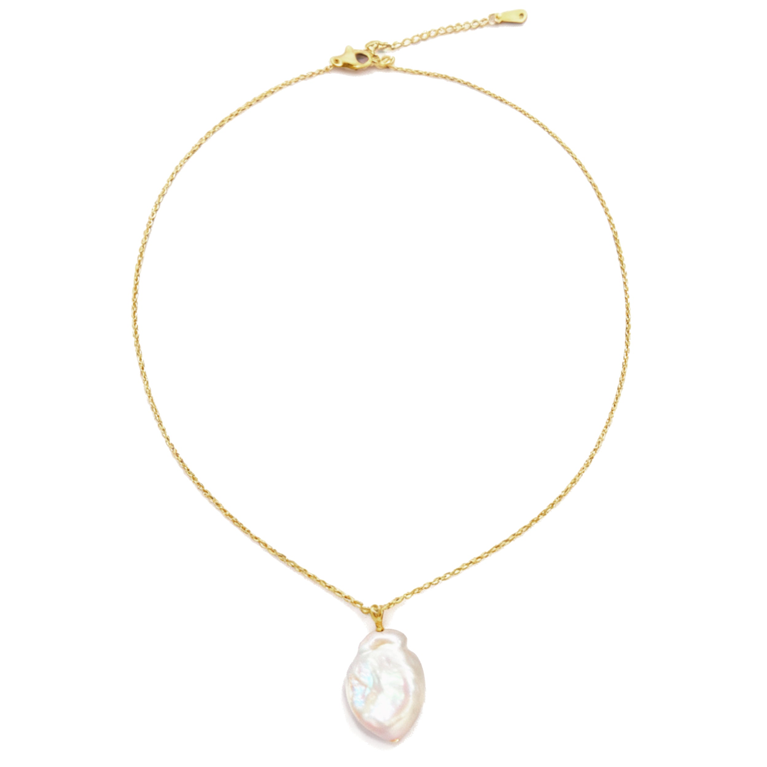 Iridescent Baroque Pearl Necklace