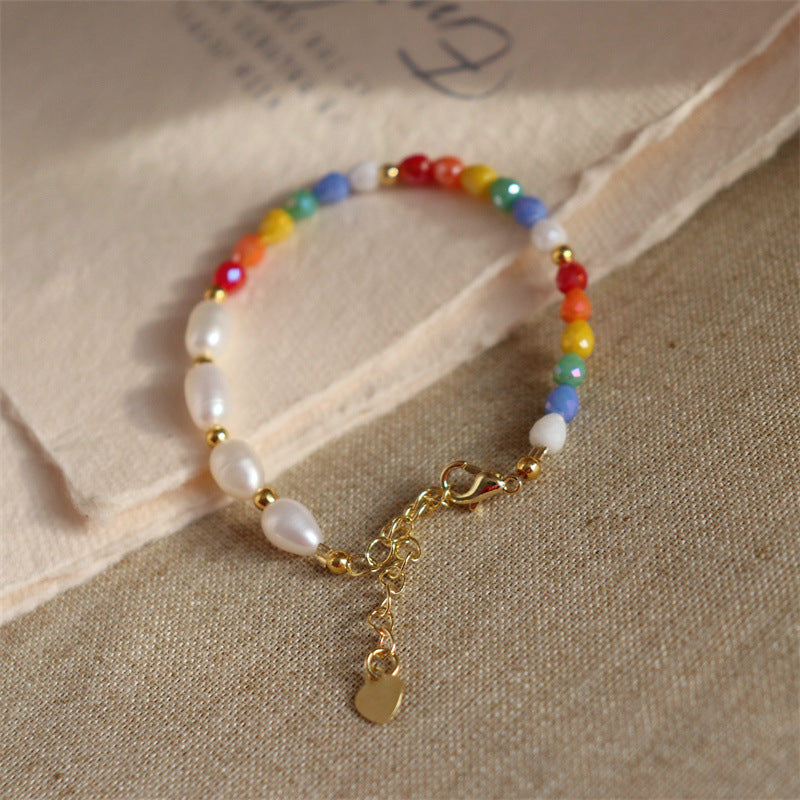 Pastel Bloom Pearl Bracelet