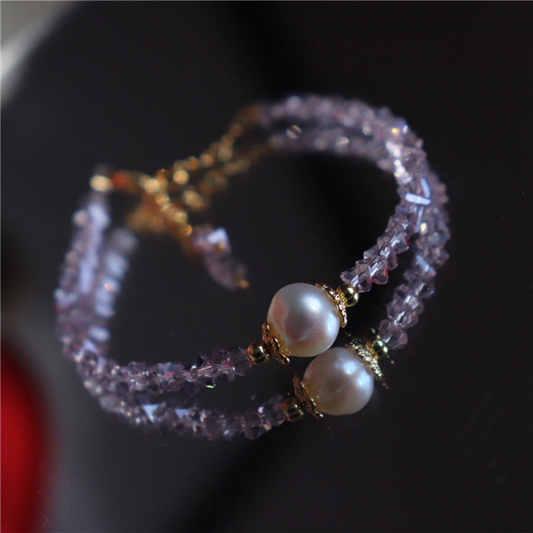 Amethyst Pearl Bracelet