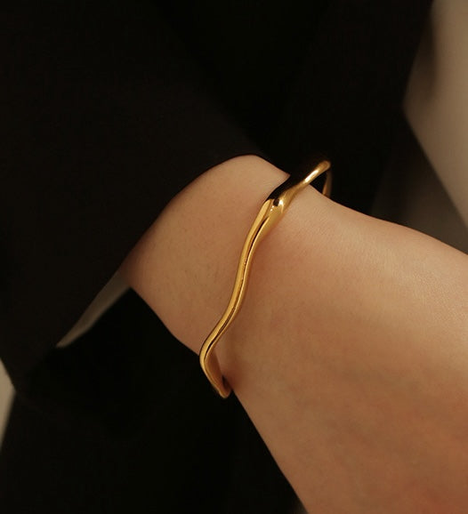 Golden Curve Cuff Bracelet