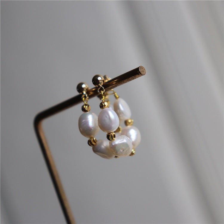 Golden Glow Pearl Earrings
