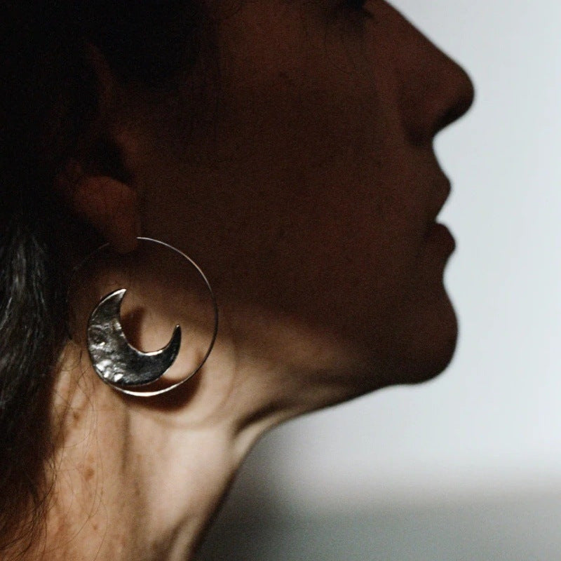Celestial Balance Asymmetrical Hoop Earrings