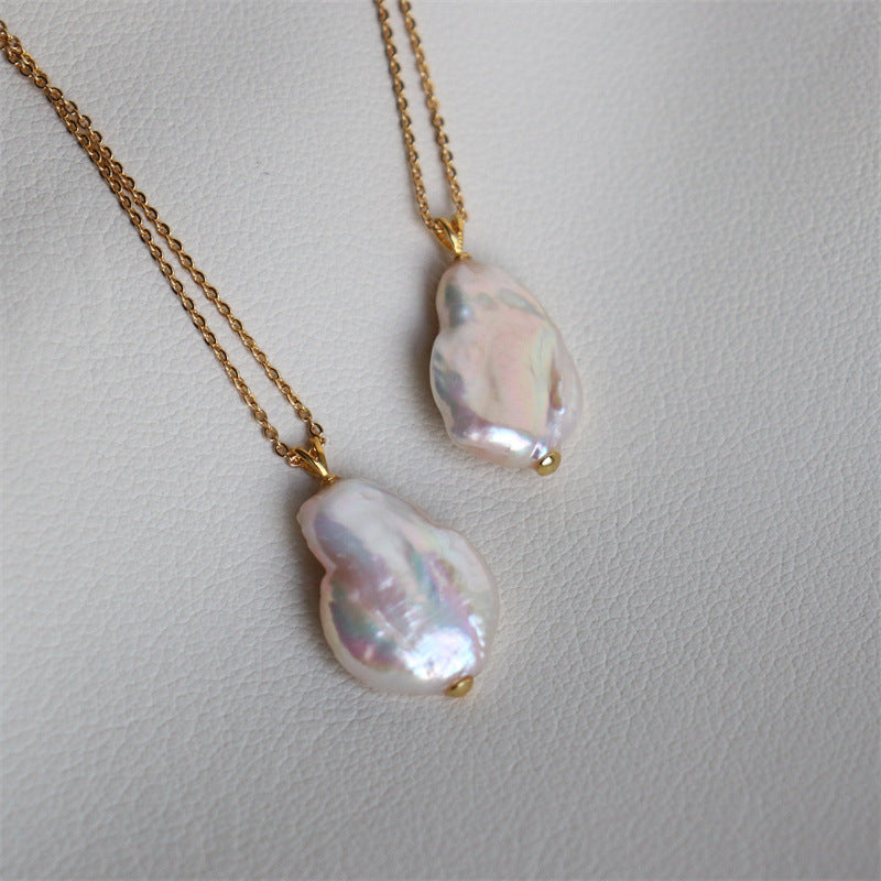 Iridescent Baroque Pearl Necklace