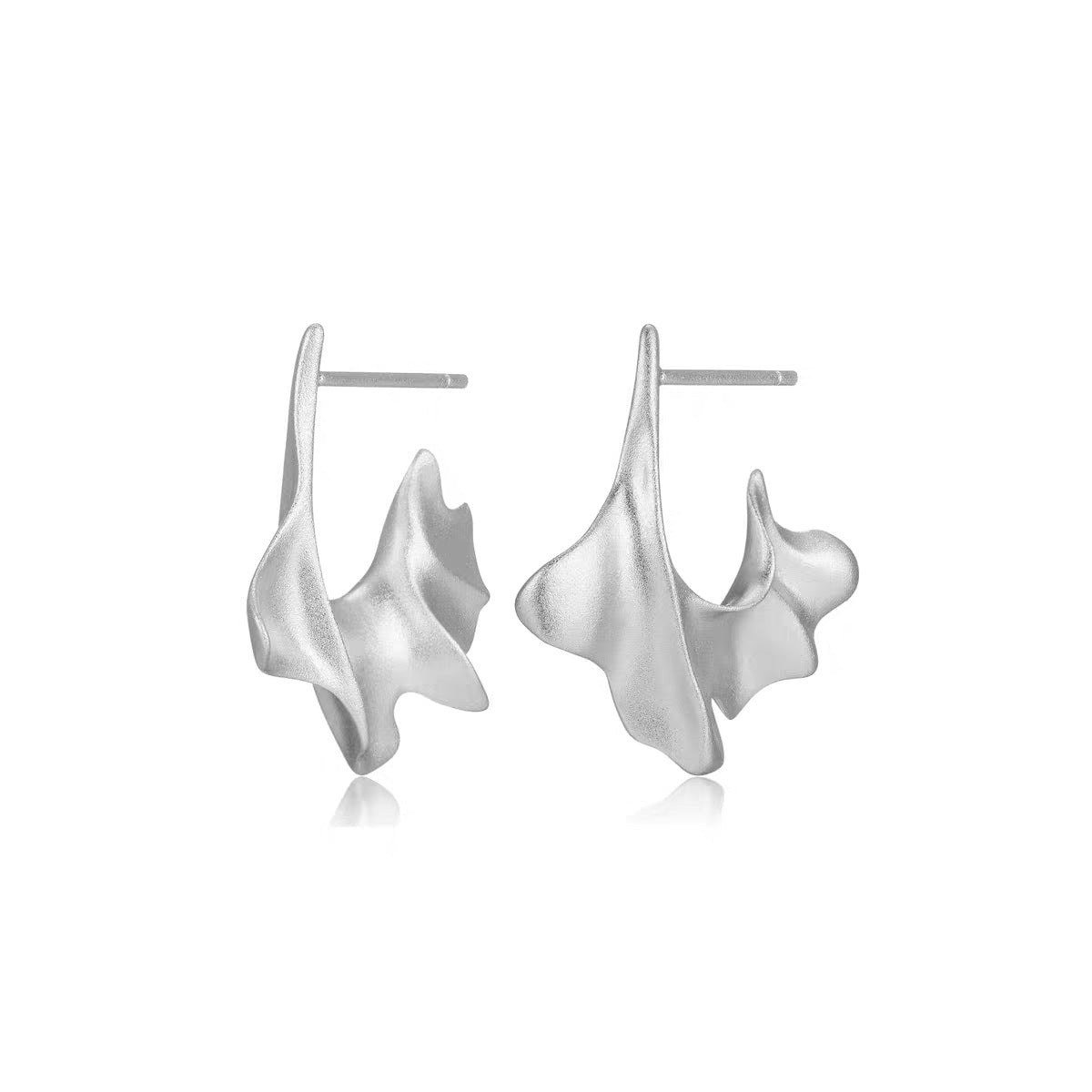 Abstract Silver Flow Earrings