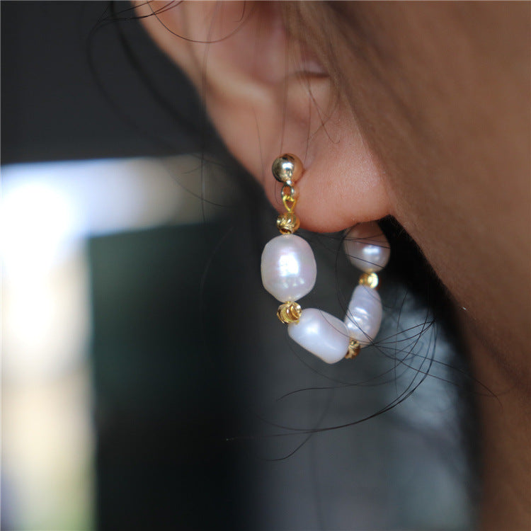 Golden Glow Pearl Earrings