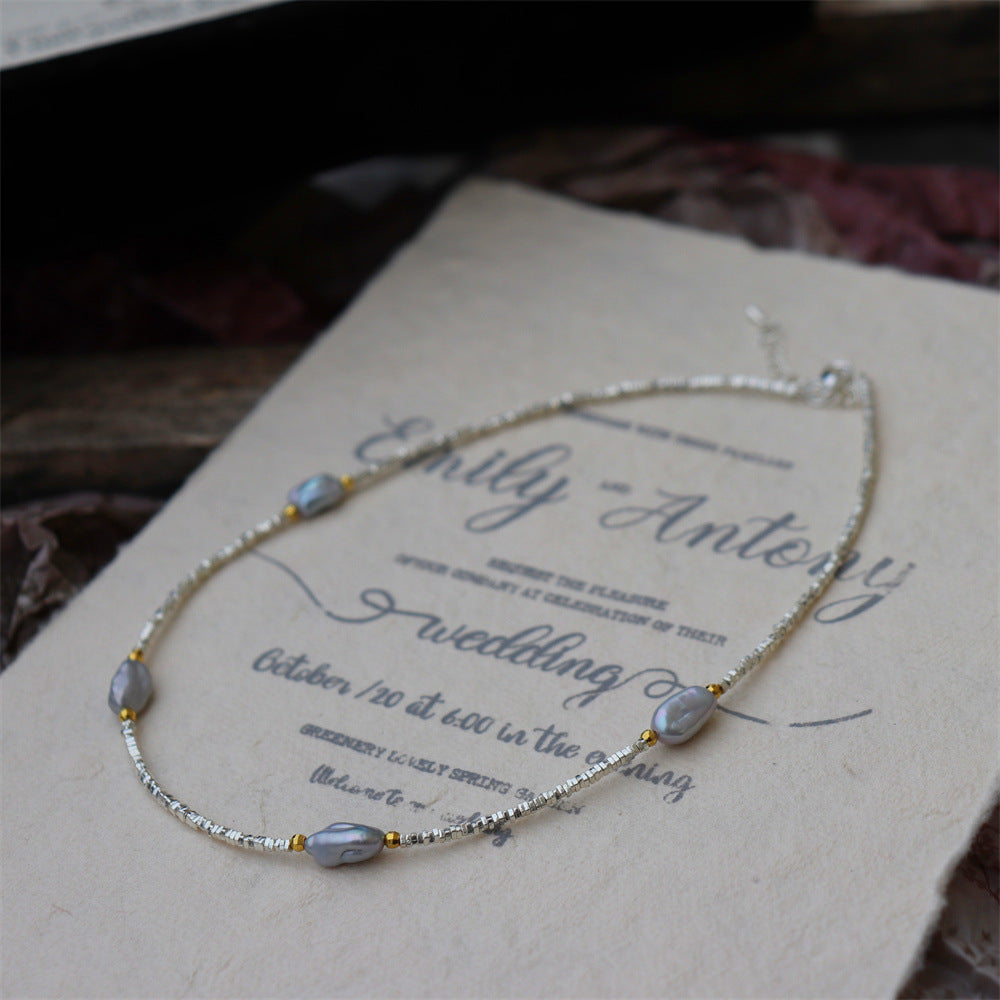 Stardust Baroque Pearl Necklace