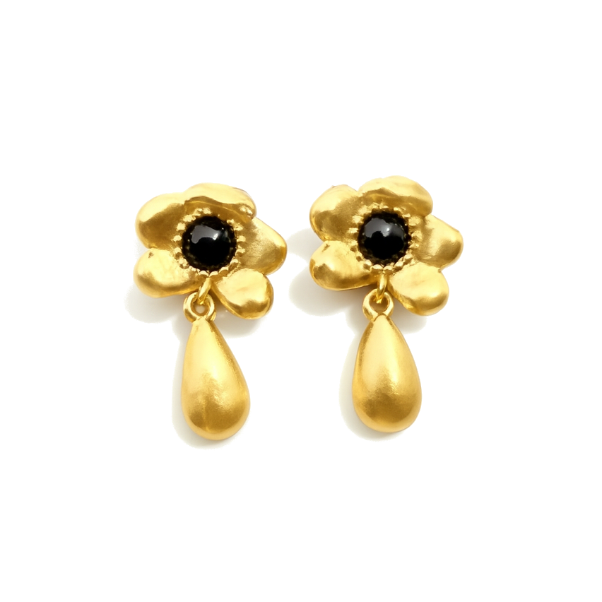 Golden Bloom Drop Earrings