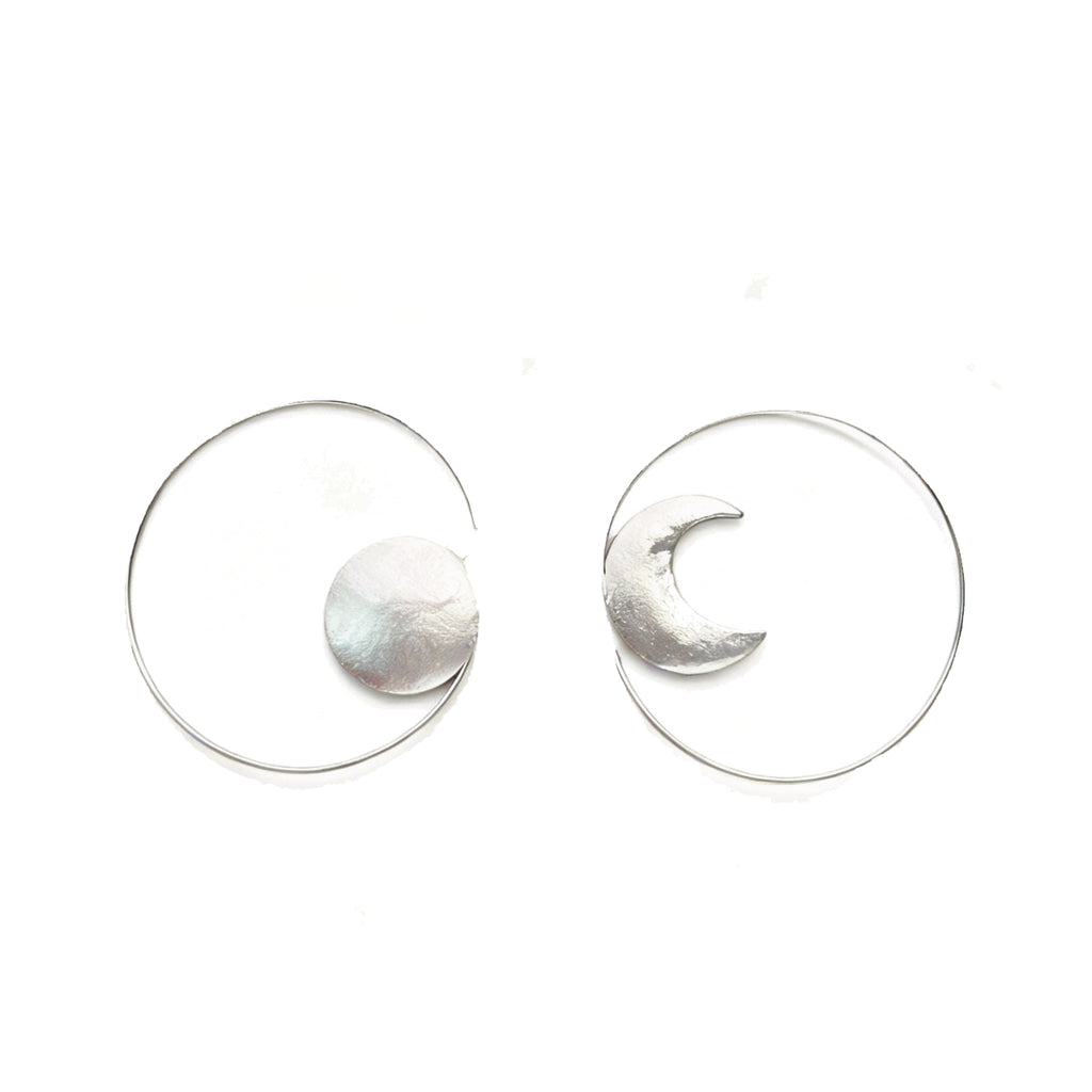 Celestial Balance Asymmetrical Hoop Earrings