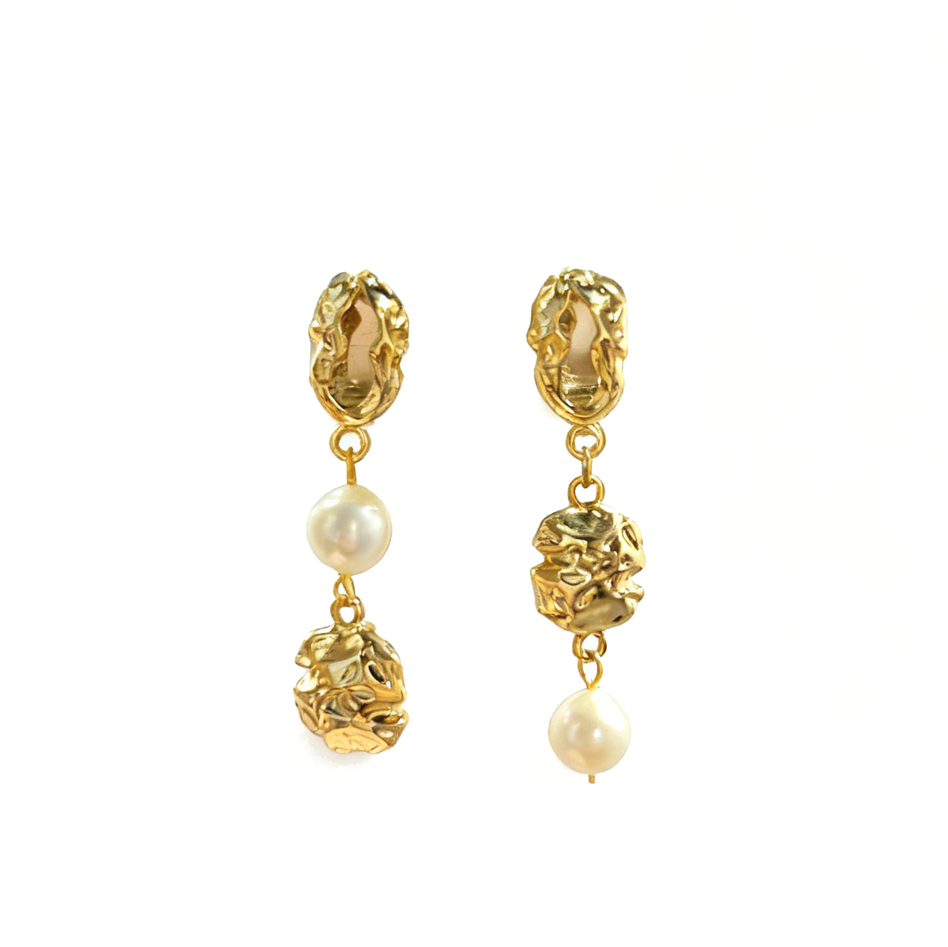 Abstract Pearl Drop Earrings
