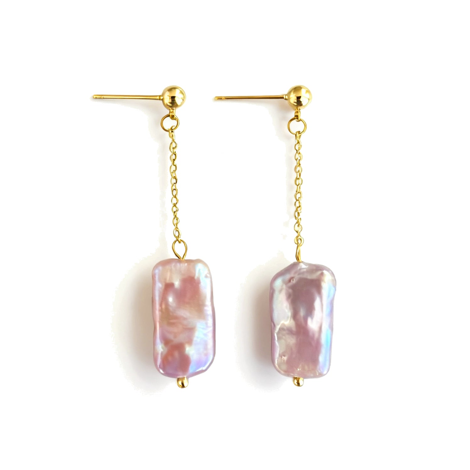 Lavender Pearl Tassel Earrings