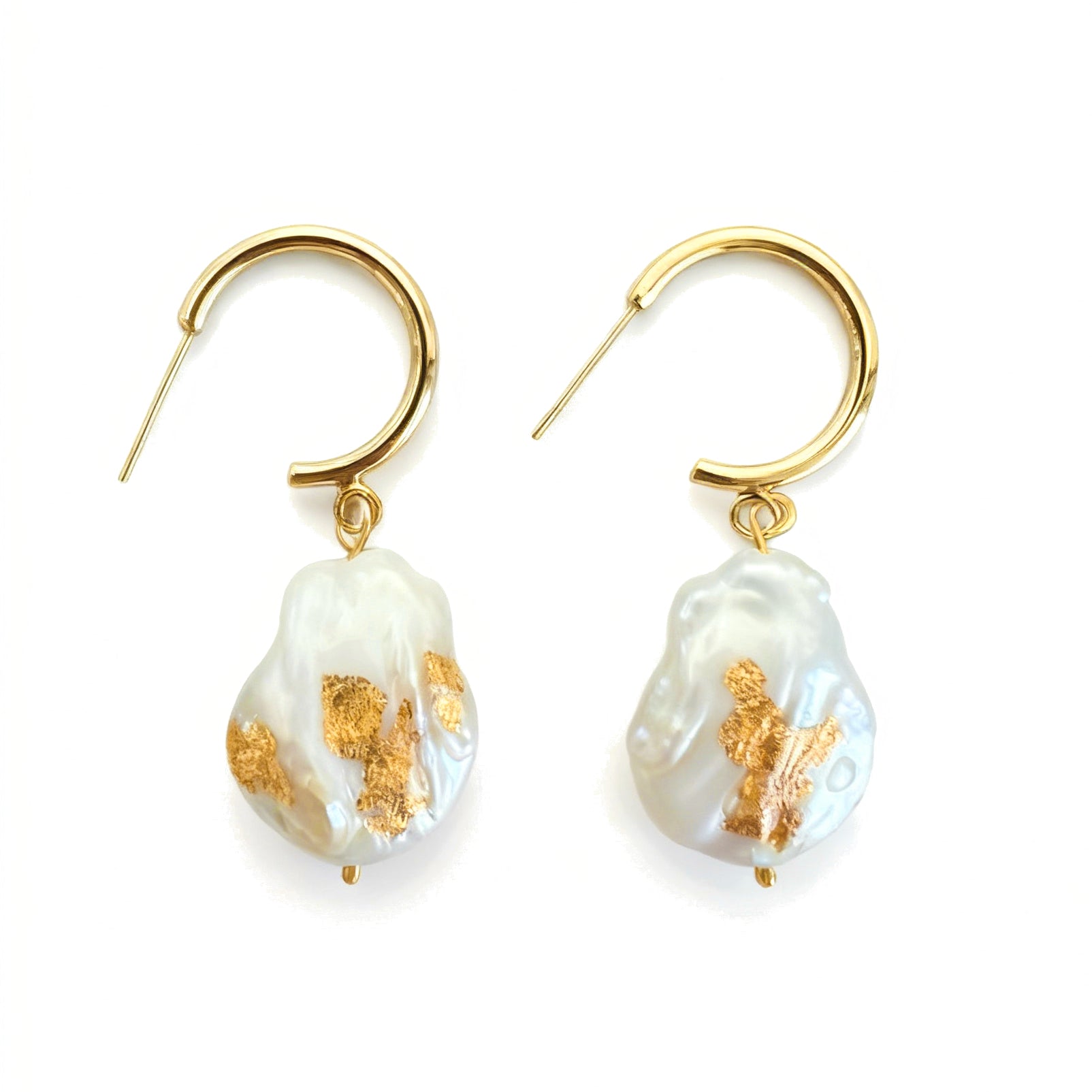 Gilded Baroque Pearl Earrings