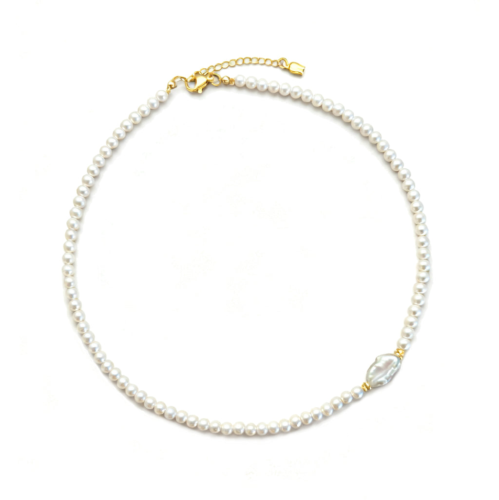 Moonlight Keshi Pearl Necklace (Single Pearl)