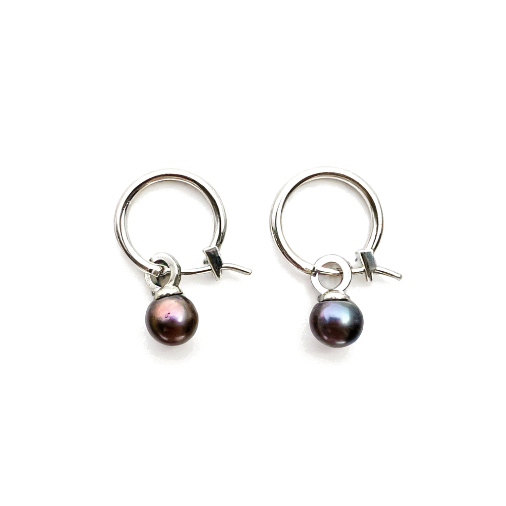 Midnight Dew Pearl Earrings