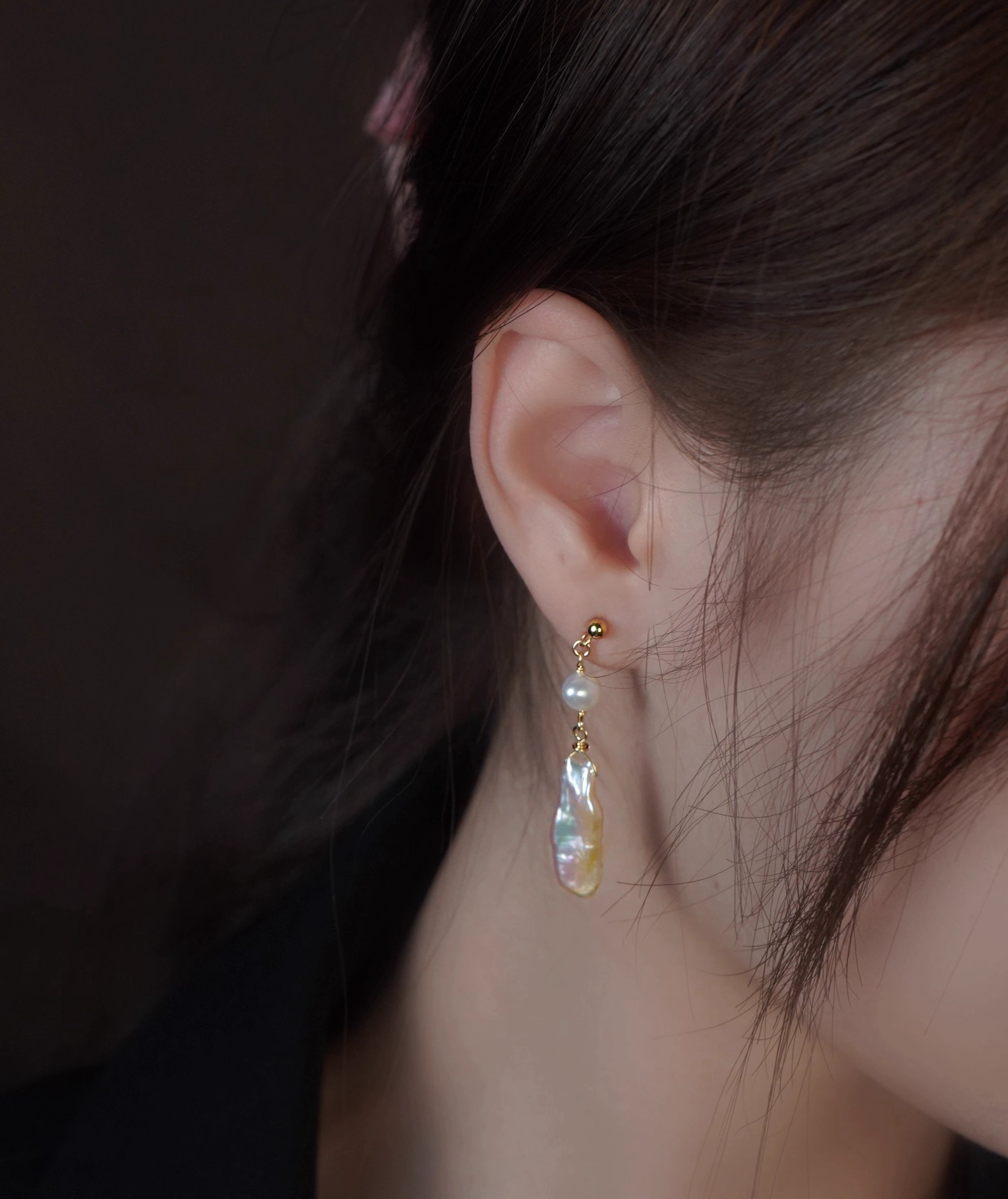 Baroque Elegance Pearl Earrings