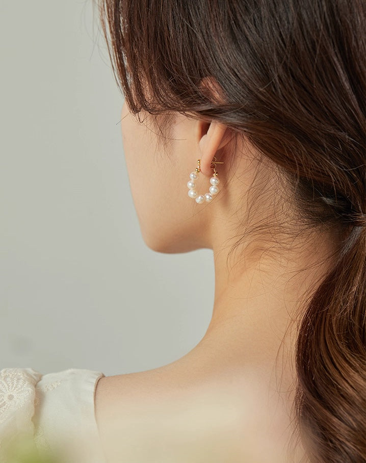 Golden Glow Pearl Earrings